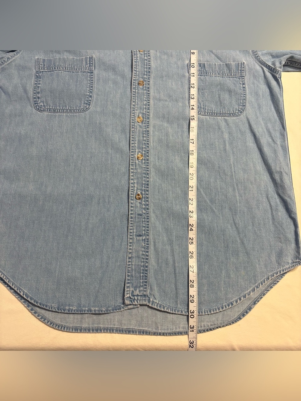 Authentic Vintage 1990’s Marlboro Country Store Denim Button-Down Shirt size L - Picture 3 of 8